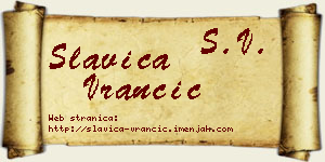 Slavica Vrančić vizit kartica